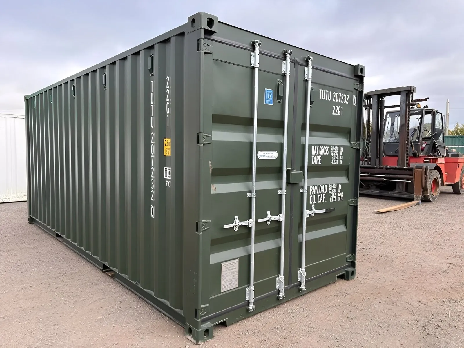 20FT Shipping Container — One Trip, Dark Green